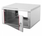 Шкаф настенный 6U 600x350х345, стекло, серый, ШРН-Э